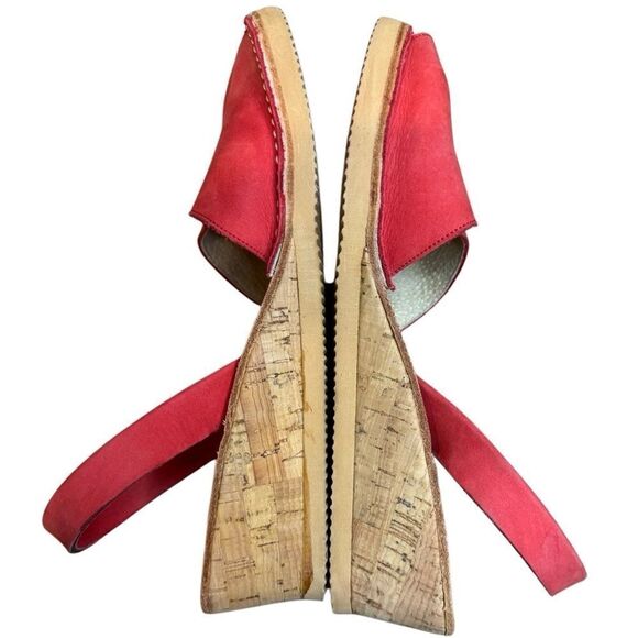 CalaXini Leather Peep Toe Wedge Sandal - Picture 7 of 12